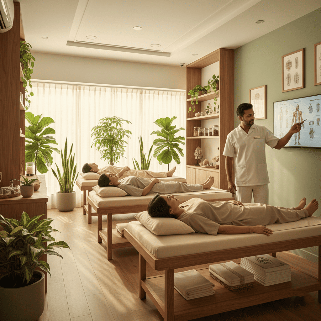 Morning yoga therapy session